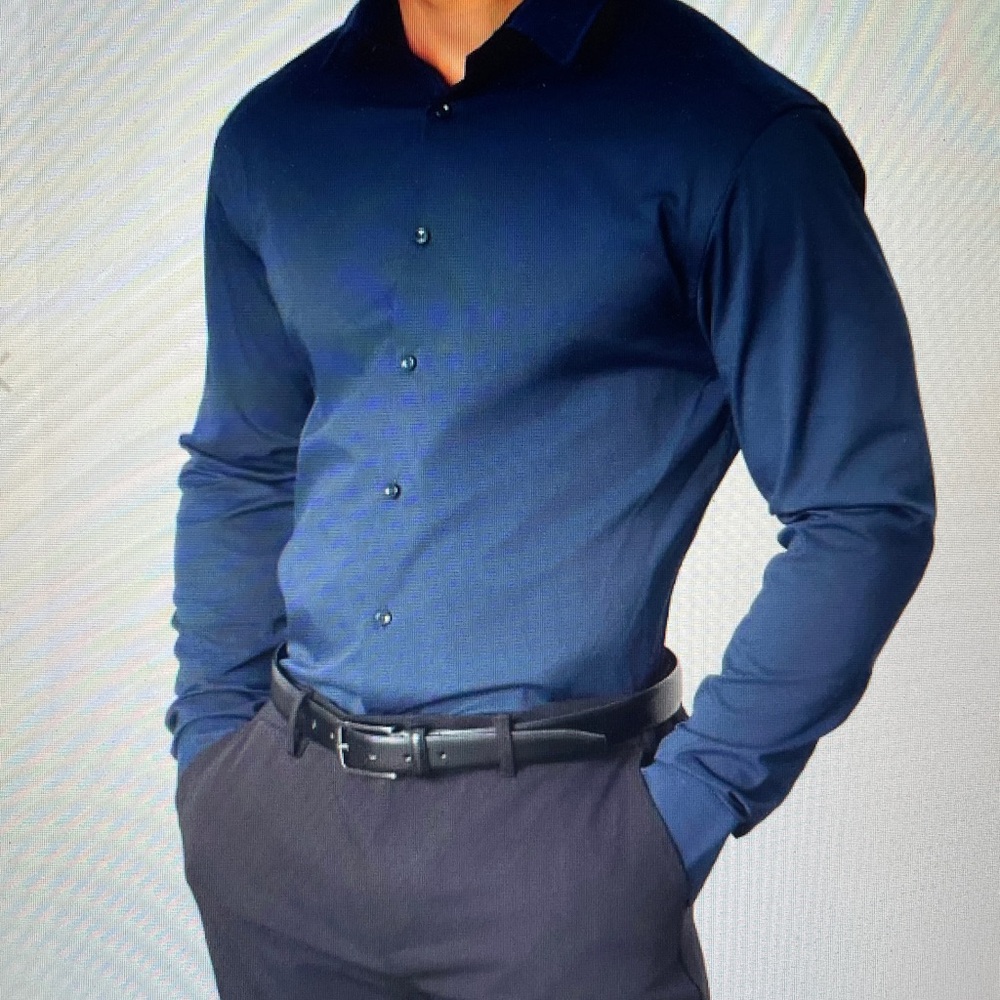 Men's Navy Blue Dress Shirt